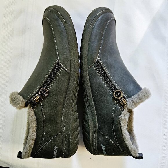 jsport Black Faux Fur Lined Unisex Activewear Casual Slip-on Shoes Size10M - Picture 2 of 6